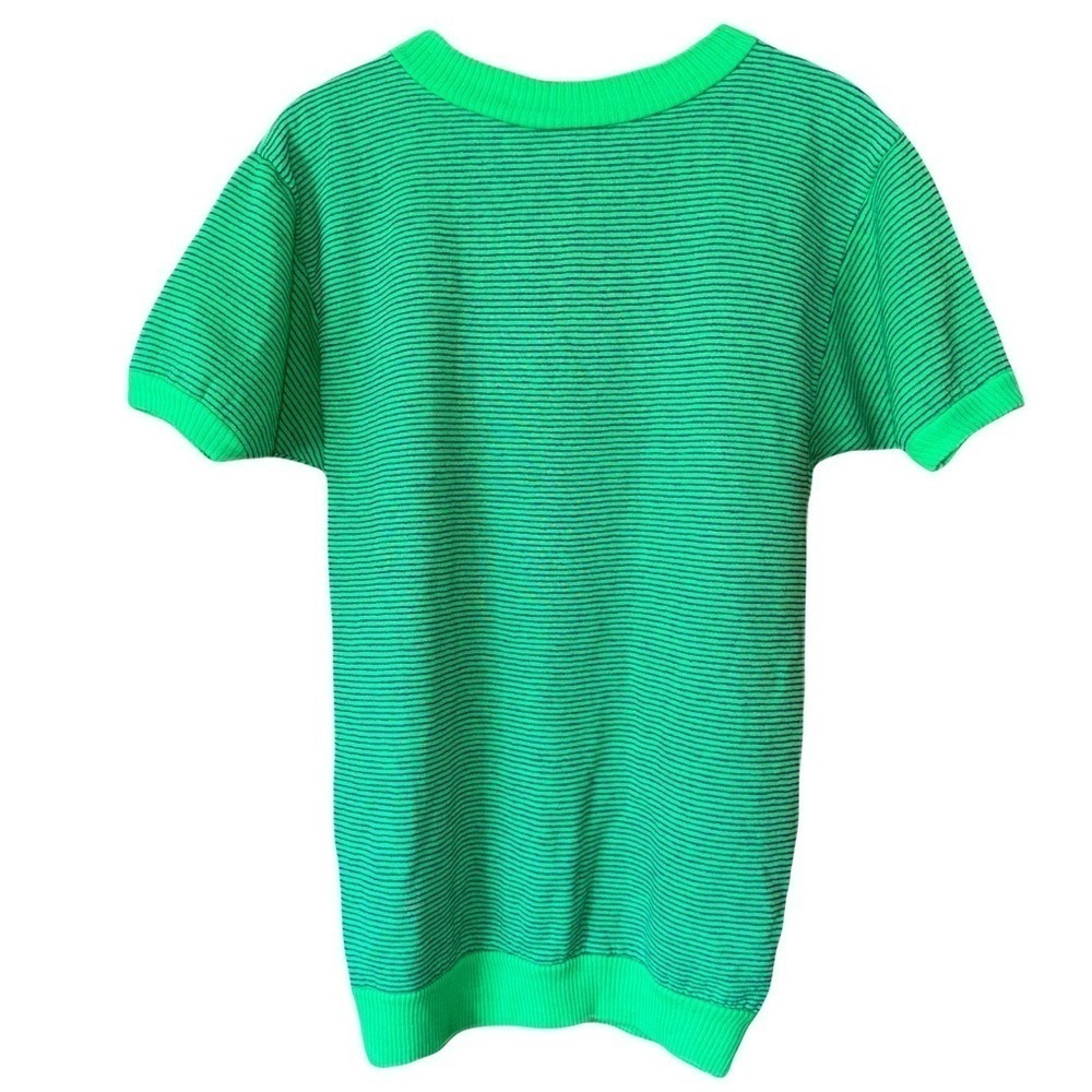 Vintage neon pinstriped short sleeve sweatshirt size medium Towncraft Pennys